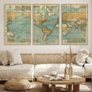 Push Pin World Map Canvas Print – Travel Tracker Wall Art