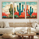 Colorful Cacti Wall Art – Framed Vibrant Succulent Canvas by MyGreatCanvas | Canvas Wall Art Prints | Photo Prints & Wall Decor