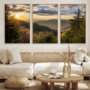 Sunrise Over the Smoky Mountains Canvas Wall Art –