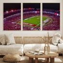 Bryant-Denny Stadium Night Game Triple Canvas Wall Art - by MyGreatCanvas | Canvas Wall Art Prints | Photo Prints & Wall Decor