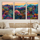 Colorful Abstract Landscape Wall Art Print Canvas - Vibrant