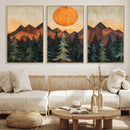 Sunset Mountain Landscape Canvas Wall Art Print - Nature