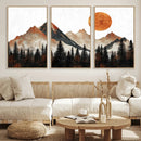 Modern Abstract Mountain Canvas Wall Art Print, Abstract