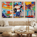 Pop Art Monopoly Man Canvas Wall Art Print - Bold and