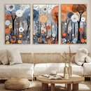 Abstract Winter Landscape Canvas Wall Art Print - Large