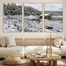 Winter Wall Art - Cabin by the Lake Canvas Wall Art - Serene by MyGreatCanvas | Canvas Wall Art Prints | Photo Prints & Wall Decor