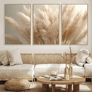 Pampas Grass Canvas Wall Art - Elegant Neutral Decor for