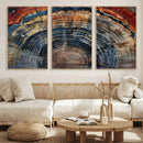 Abstract Tree Ring Wall Art Canvas Print – Colorful Framed