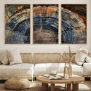 Framed Tree Ring Wall Art - Abstract Colorful Tree Ring Wall