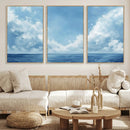Abstract Ocean Print Artwork- Serene Blue Ocean Canvas Wall