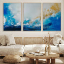 Blue Abstract Print - Dynamic Ocean-Inspired Canvas Wall Art