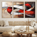 Abstract Wall Art - Modern Red and White Canvas Wall Art