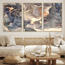 Abstract Blue and Gold Wall Art - Fluid Ink Artwork - Modern