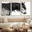 Black Horse Wall Art Canvas Print – Elegant Farmhouse Decor