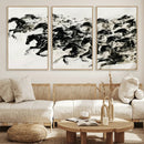Abstract Horse Wall Art Canvas Print - Dynamic Black Ink
