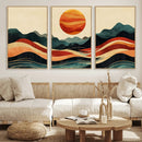 Mountain Triptych Wall Art Canvas Print – Western Nature