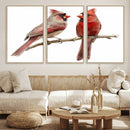 Cardinal Canvas Wall Art - Male and Female Cardinal Print -
