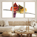 Cardinal Bird Canvas Wall Art - Male and Female Cardinal