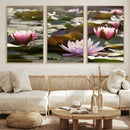 Lotus Flower Wall Art Canvas Print, Water Lily Large Wall