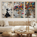 Banksy Butterfly Girl Wall Art – Modern Graffiti Canvas
