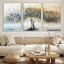 Silver Tree Wall Art – Framed Golden Leaves Canvas Artwork, by MyGreatCanvas | Canvas Wall Art Prints | Photo Prints & Wall Decor