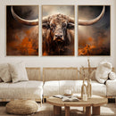Highland Bull Canvas Abstract Canvas Wall Art Print –