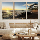 Tropical Beach Wall Art - Stunning Ocean Sunset Canvas Print