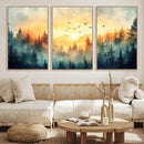 Abstract Forest Wall Art Print- Serene Nature Canvas Print