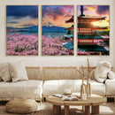Mount Fuji Cherry Blossom Wall Art Canvas Print – Framed