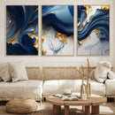 Blue Marble Wall Art Canvas Print – Framed Gold Veins by MyGreatCanvas | Canvas Wall Art Prints | Photo Prints & Wall Decor