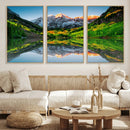 Sunrise Maroon Bells Lake Wall Art Canvas Print – Framed Elk
