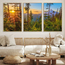 Forest Sunset Wall Art Canvas Print – Green Pines Sunset