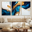 Gold Blue Abstract Canvas Print, Elegant Navy and Gold by MyGreatCanvas | Canvas Wall Art Prints | Photo Prints & Wall Decor