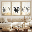 Texas Longhorn Wall Art Canvas Print – Rustic Western Bull