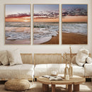 Ocean Sunset Wall Art Canvas Print – Framed Sandy Shore
