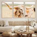 Texas Longhorn Wall Art Canvas Print – Framed Spotted Cow
