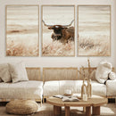 Texas Longhorn Wall Art Canvas Print – Framed Brown Horned