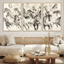 Running Horses Wall Art Canvas Print – Framed Galloping Herd