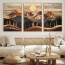 Wood Mountain Wall Art Canvas Print – Framed Boho Abstract by MyGreatCanvas | Canvas Wall Art Prints | Photo Prints & Wall Decor