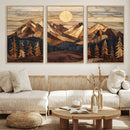 Wood Mountain Landscape Wall Art Canvas Print – Framed