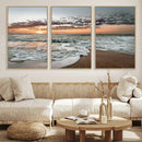 Ocean Sunset Wall Art Canvas Print – Framed Beach Waves