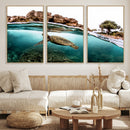 Sea Turtle Wall Art Canvas Print – Framed Ocean Life