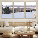Snowy Mountain Wall Art Canvas Print – Framed Ski Slope