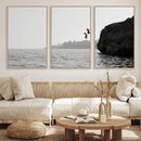 Jumping Wall Art Canvas Print – Framed Coastal Ocean Scene