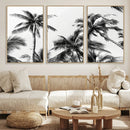Palm Wall Art Canvas Print – Framed Monochrome Tropical