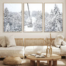 Snowy Ski Lift Wall Art – Framed Winter Mountain Canvas by MyGreatCanvas | Canvas Wall Art Prints | Photo Prints & Wall Decor