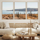 Desert Lake Wall Art – Framed Cactus Mountain Canvas by MyGreatCanvas | Canvas Wall Art Prints | Photo Prints & Wall Decor