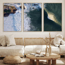 Ocean Wave Wall Art – Aerial Coastal View Canvas Artwork, by MyGreatCanvas | Canvas Wall Art Prints | Photo Prints & Wall Decor