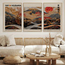 Modern Japanese Wall Art Canvas Print – Framed Abstract