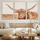 Longhorn Bull Wall Art Canvas Print – Framed Western Cow